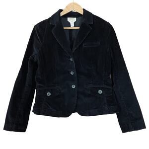 Talbots Vintage Blazer Corduroy Black Size 10